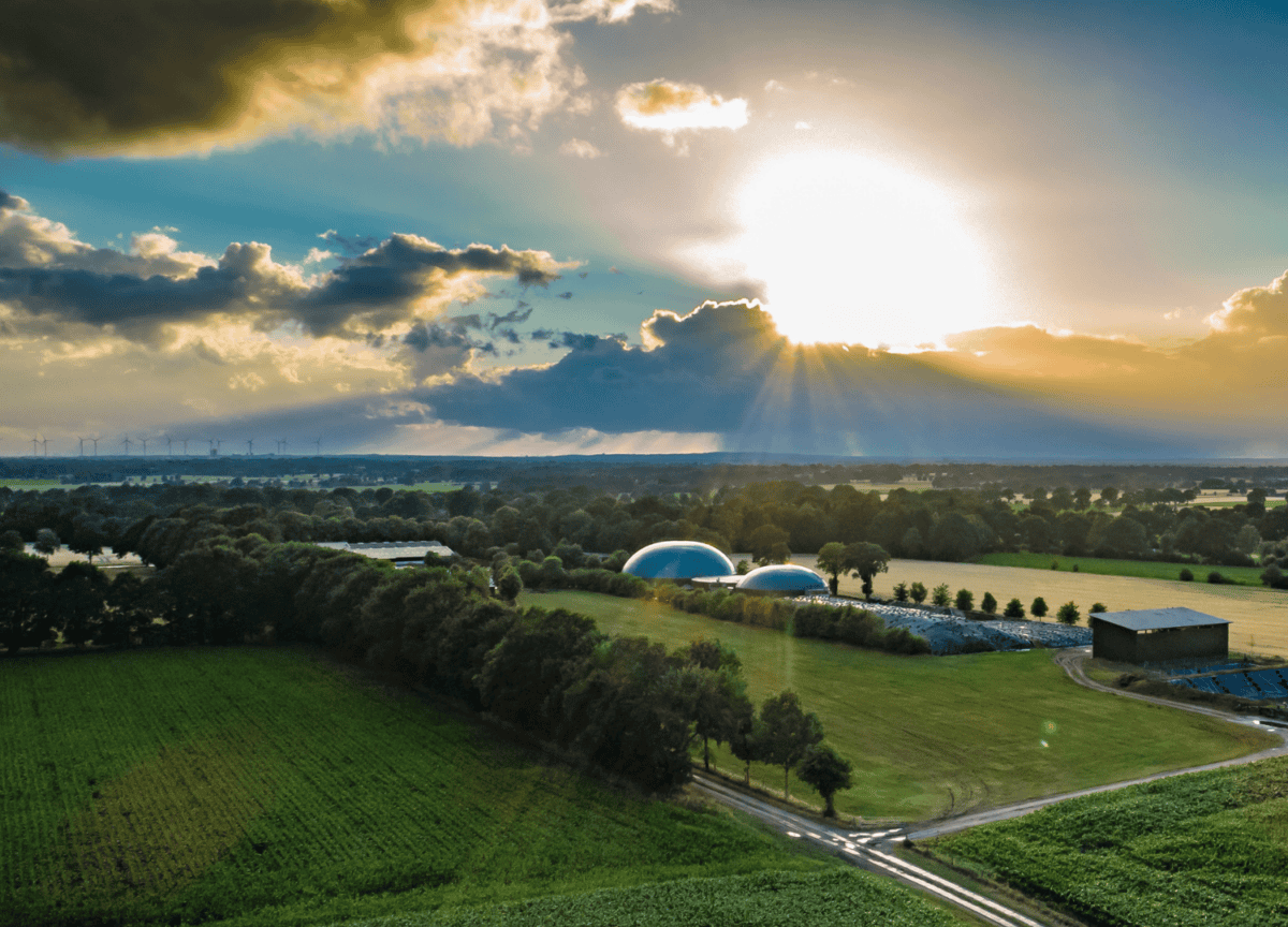 Felder in der Abenddämmerung